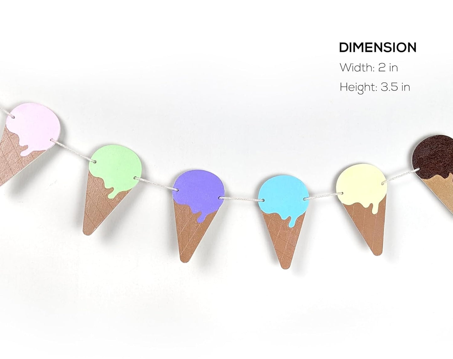 Ice Cream Cone Garland | Handpainted