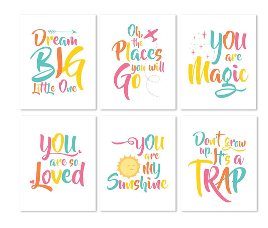 Kids Quotes Wall Posters | Set of 6