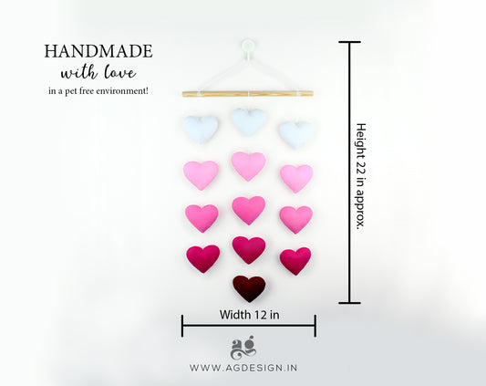 Pink Ombre Heart Wall Hanging