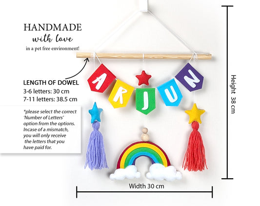 Rainbow Name Wall Hanging
