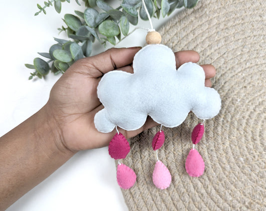 Pink Rain Cloud Hanging Toy Ornament