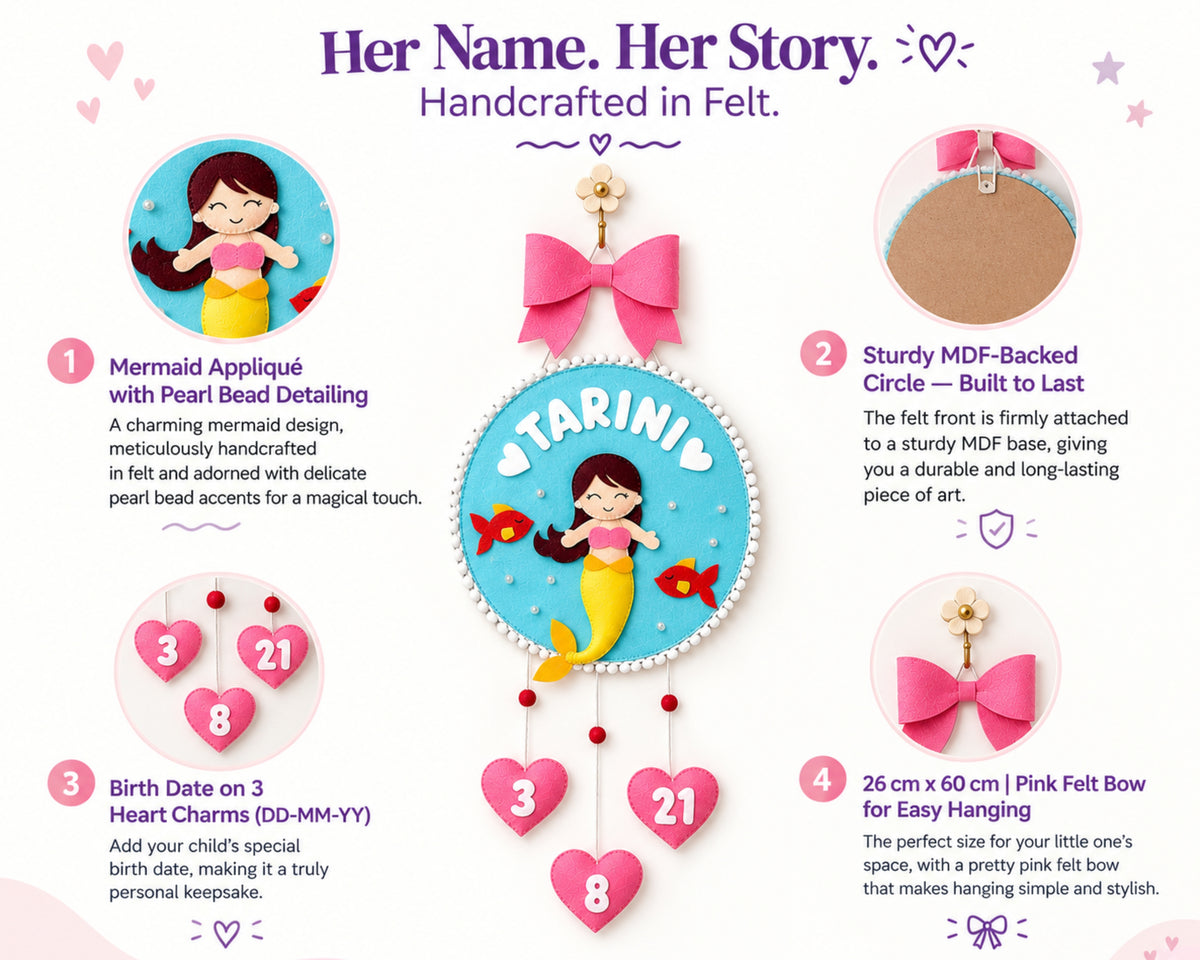 Mermaid Name Plate | 10 in