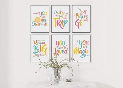 Kids Quotes Wall Posters | Set of 6