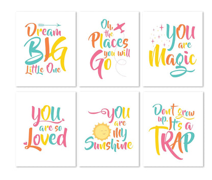Kids Quotes Wall Posters | Set of 6