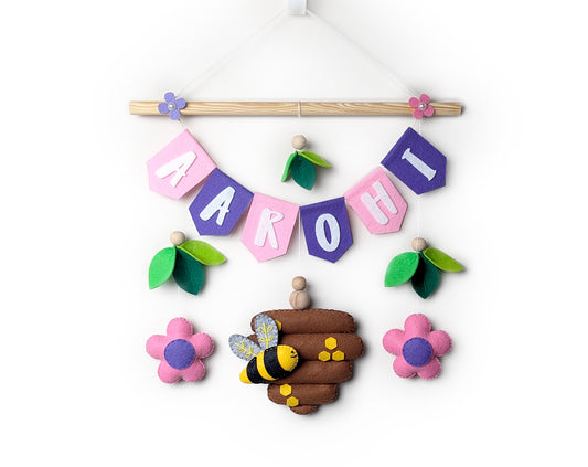 Honey Bee Name Wall Hanging
