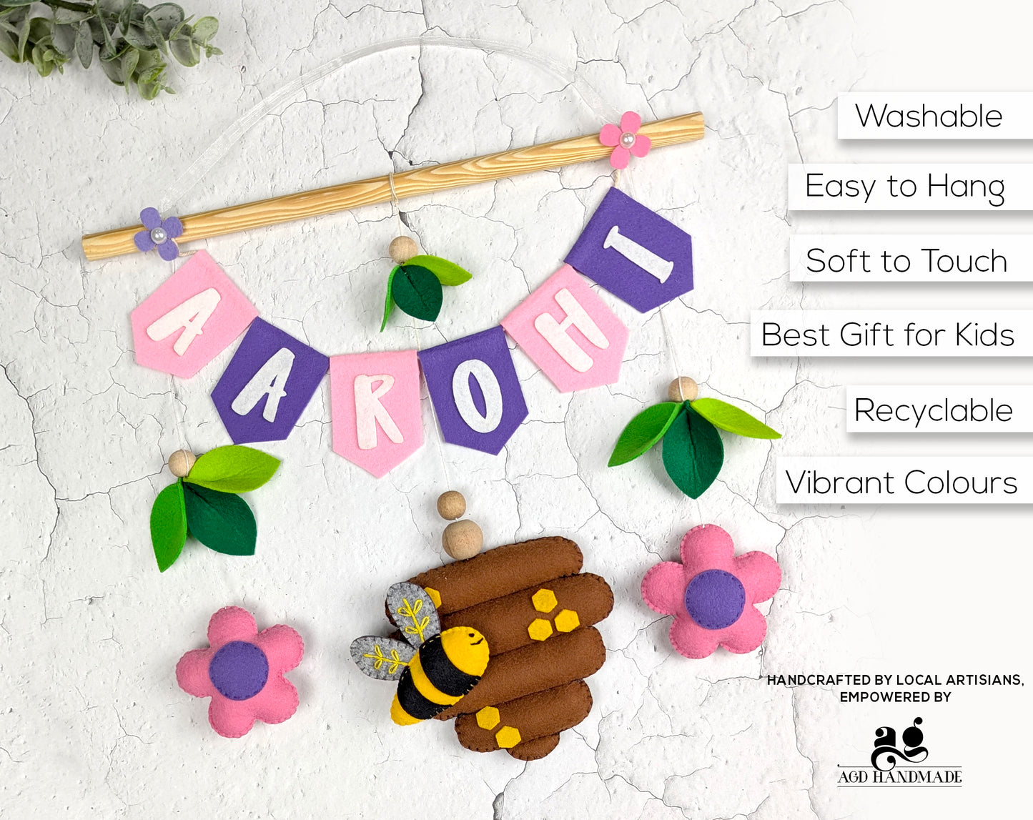 Honey Bee Name Wall Hanging
