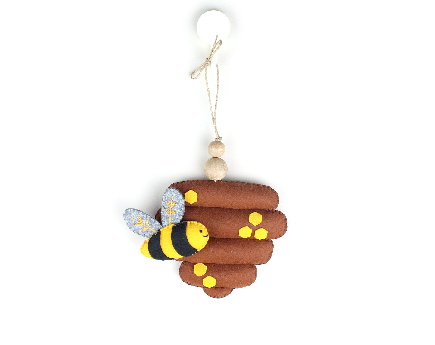 Beehive with Bee Hanging Toy Ornament