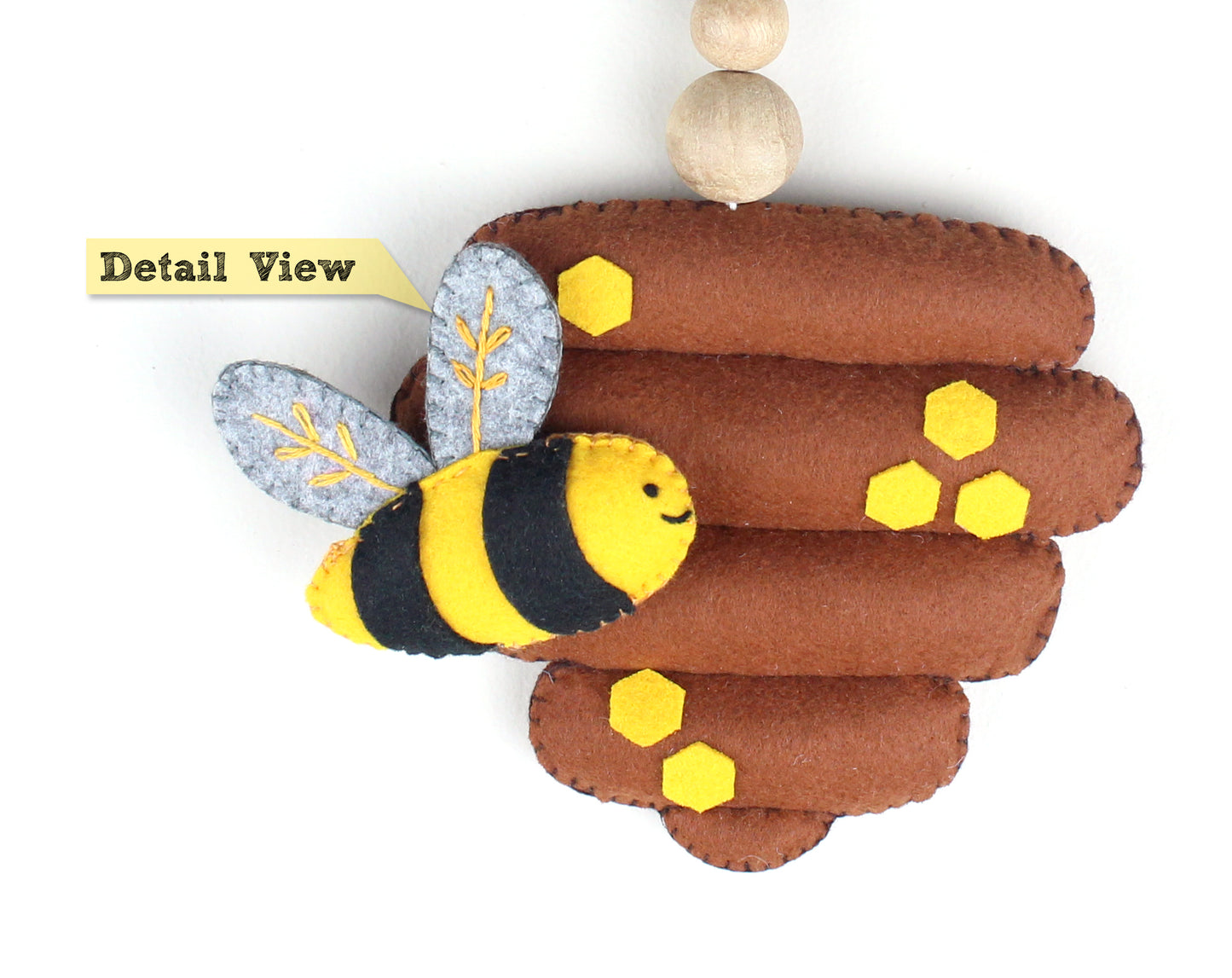 Beehive with Bee Hanging Toy Ornament