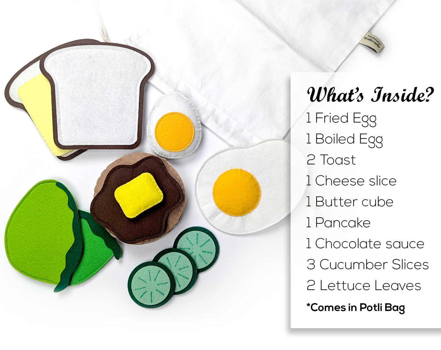 Breakfast Set, Set of 13 with Potli