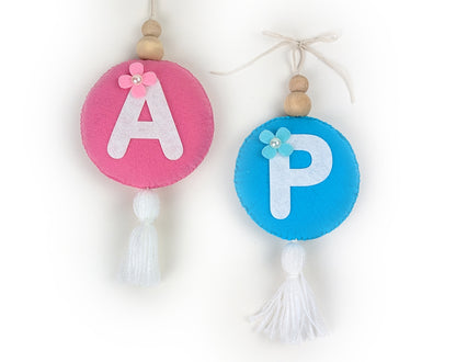 Circular Monogram Ornament with Tassel