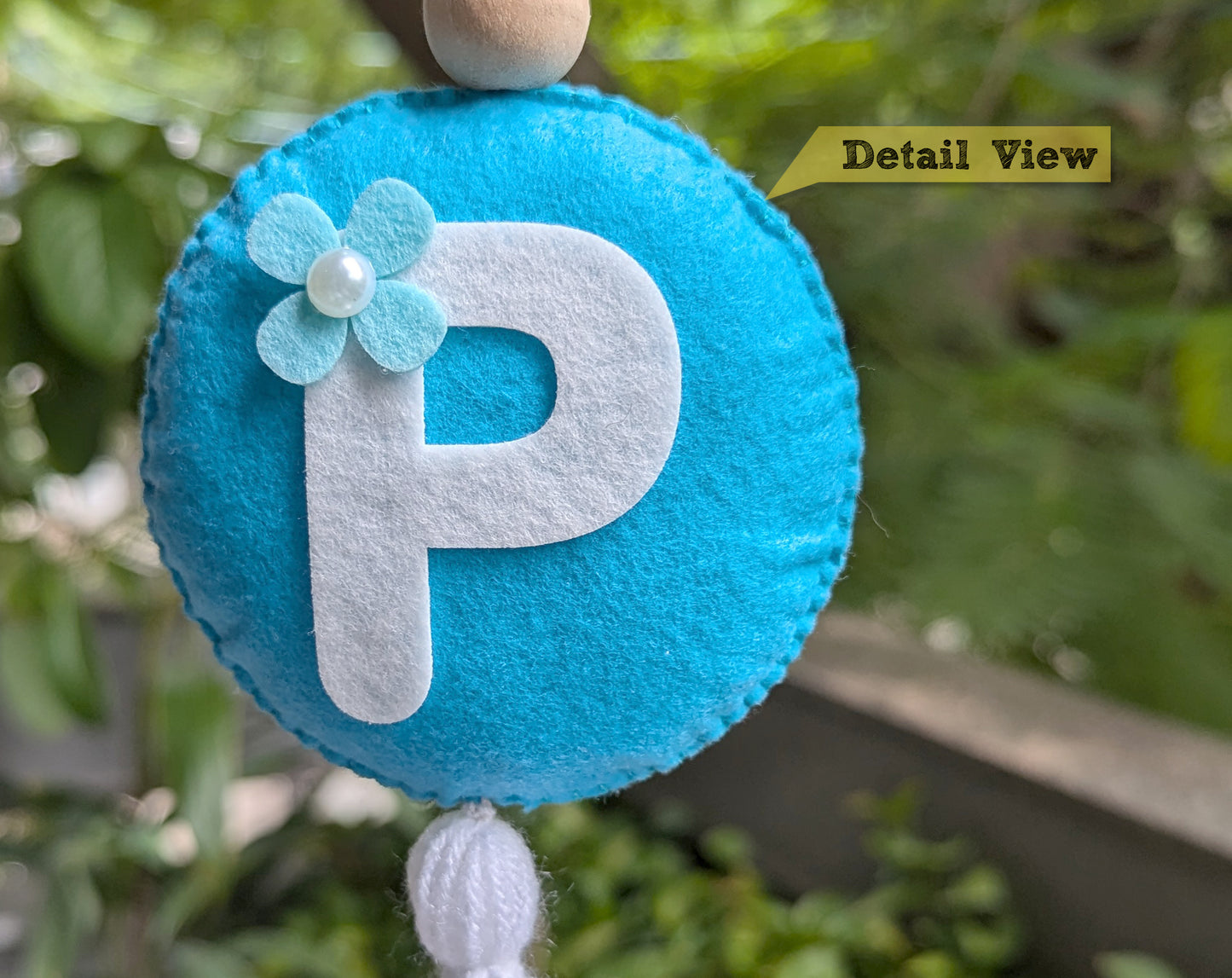 Circular Monogram Ornament with Tassel