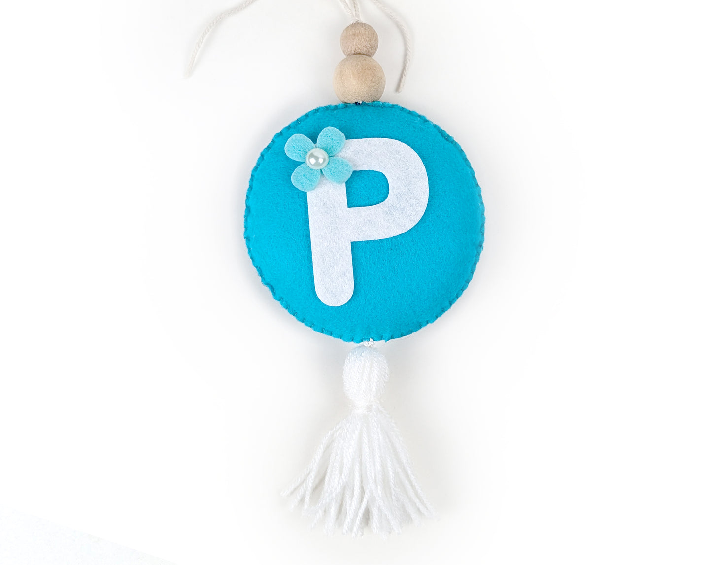 Circular Monogram Ornament with Tassel