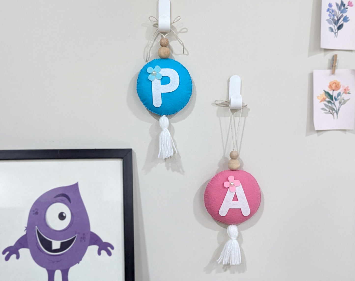 Circular Monogram Ornament with Tassel