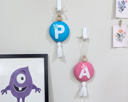 Circular Monogram Ornament with Tassel