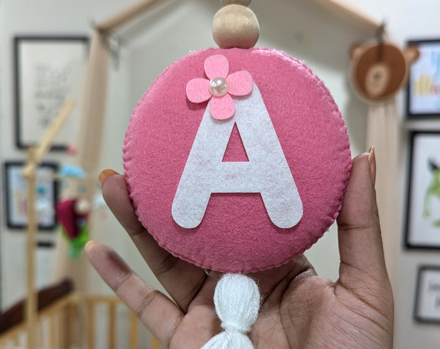 Circular Monogram Ornament with Tassel