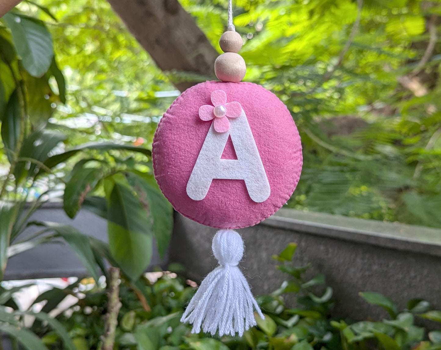 Circular Monogram Ornament with Tassel
