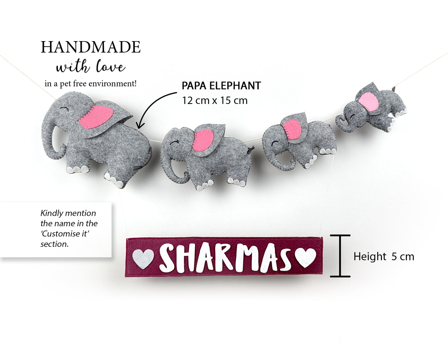 Elephant Family Nameplate