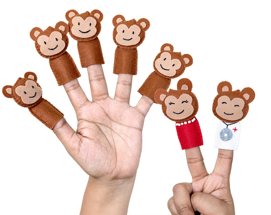 Five little monkeys finger puppets