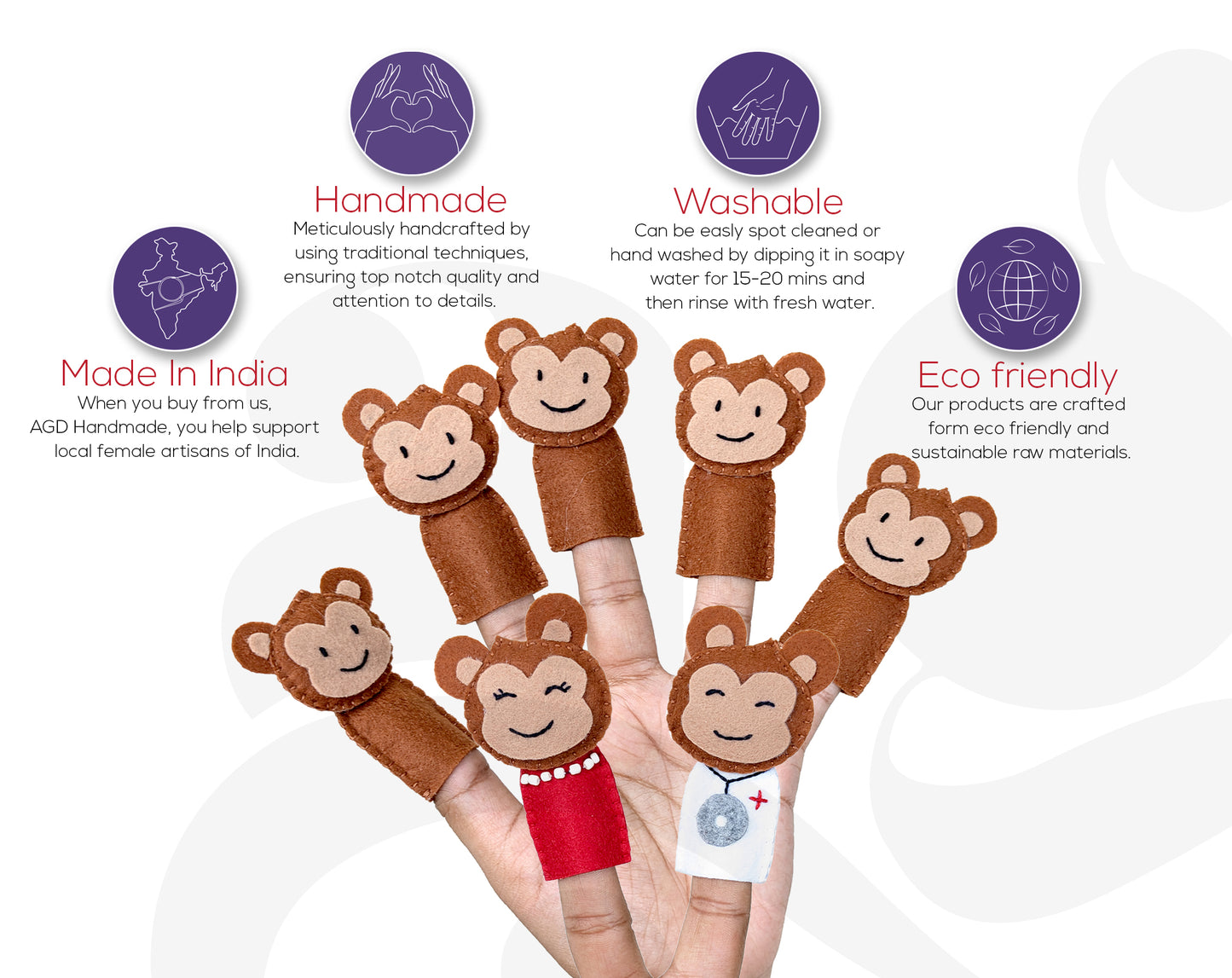 Five Little Monkeys | Finger Puppets
