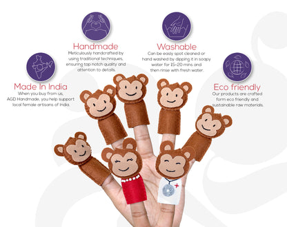 Five Little Monkeys | Finger Puppets