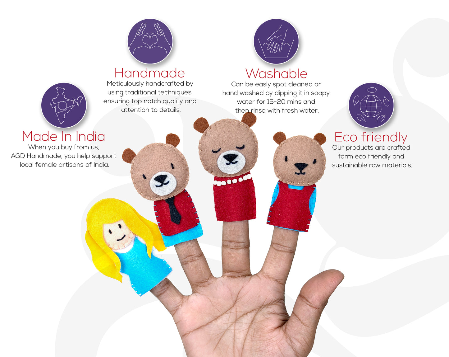 Goldilocks & The Three Bears | Finger Puppets