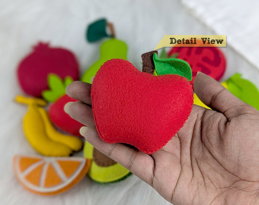 Felt Fruits, Set of 10 with Potli