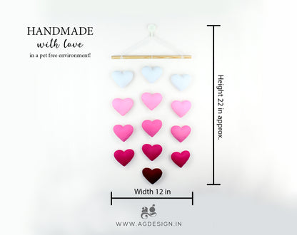 Pink Ombre Heart Wall Hanging