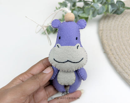 Cute Hippo Hanging Toy Charm