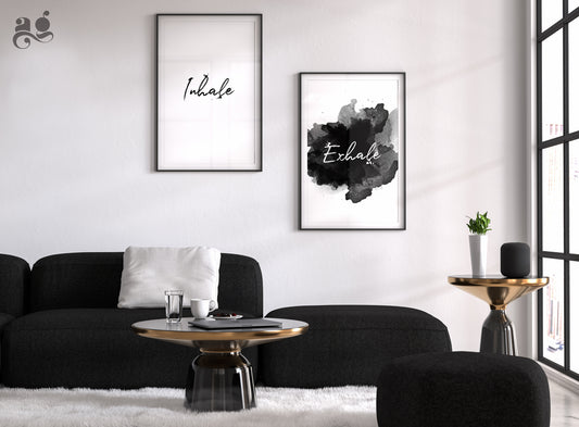 Inhale Exhale Wall Art | Typography Poster