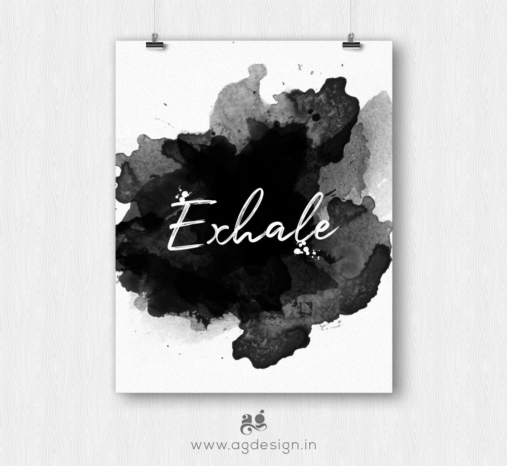 Inhale Exhale Wall Art | Typography Poster