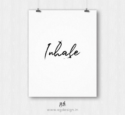 Inhale Exhale Wall Art | Typography Poster