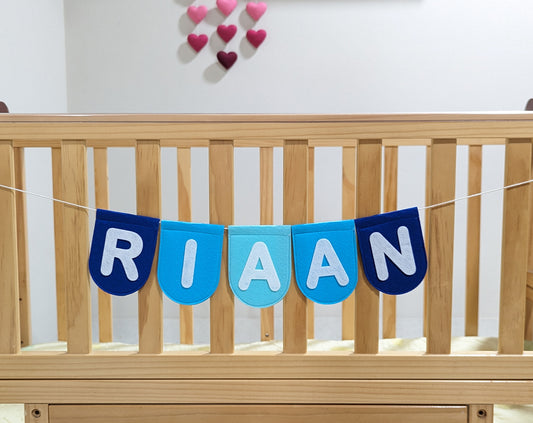 Personalized Blue Name Bunting