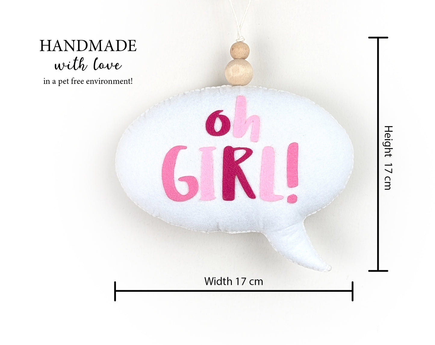 Oh Girl Speech Bubble Hanging Ornament