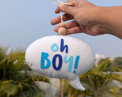 Oh boy Speech Bubble Hanging Ornament