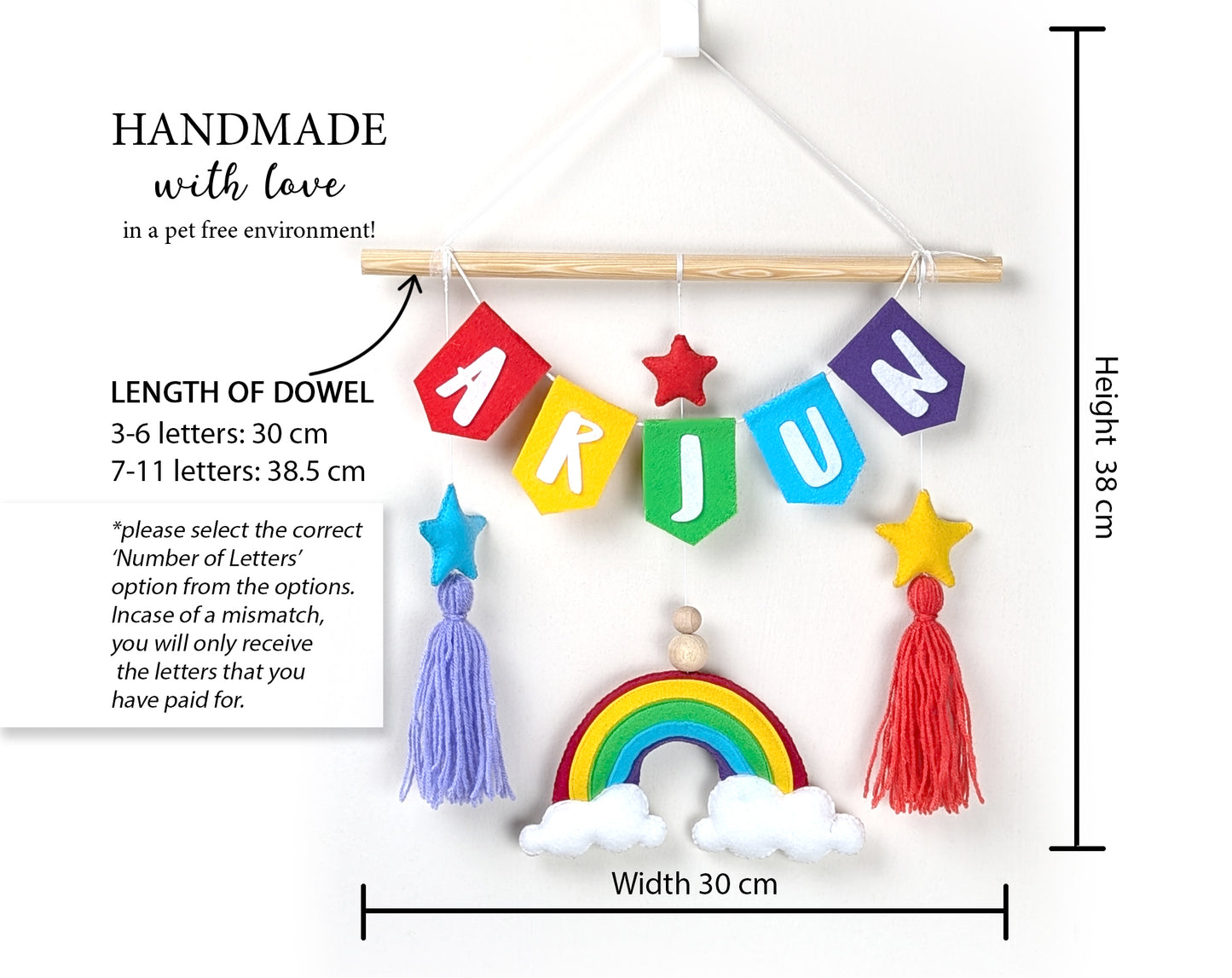 Rainbow Name Wall Hanging