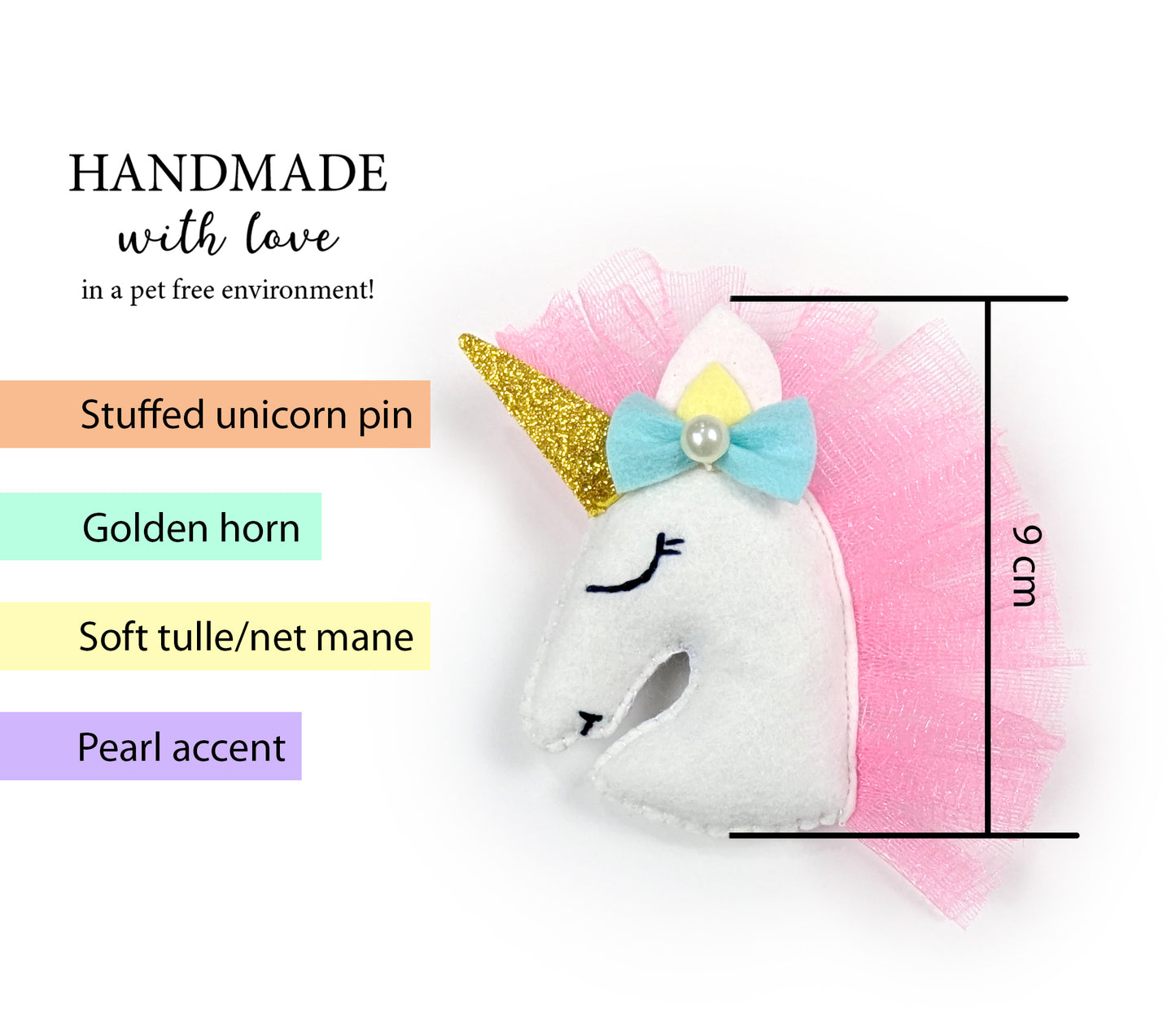 Pink Unicorn Brooch | Set of 1