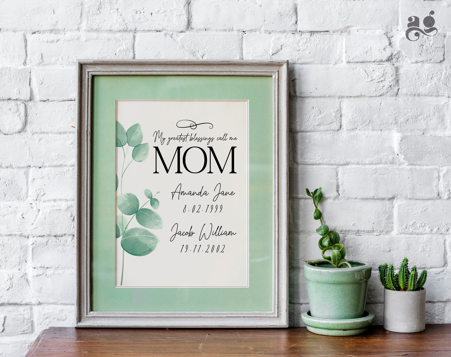 Personalized Mother Day Gift - Kids Name Poster