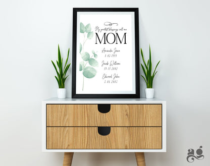 Personalized Mother Day Gift - Kids Name Poster